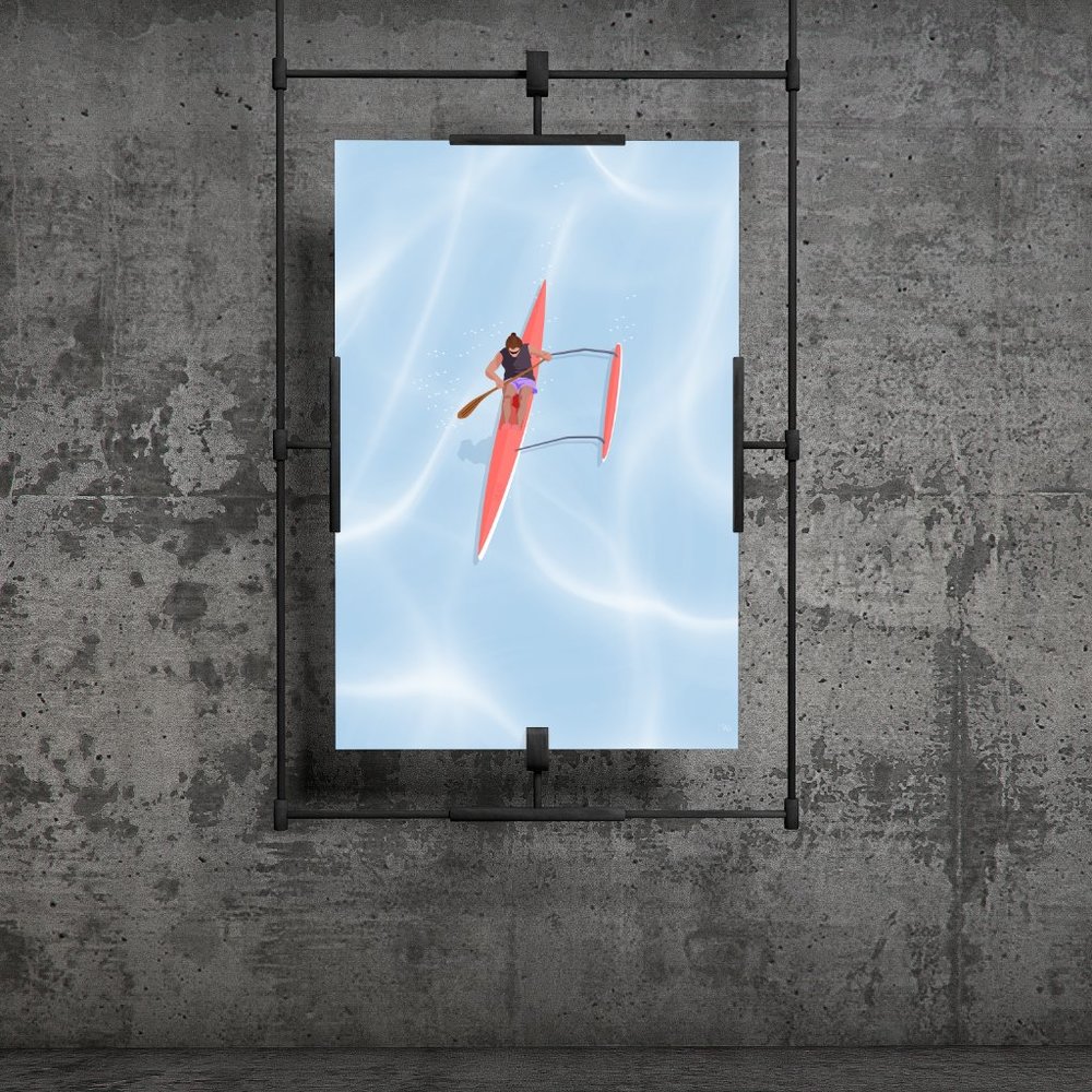 Canoeing in the ocean